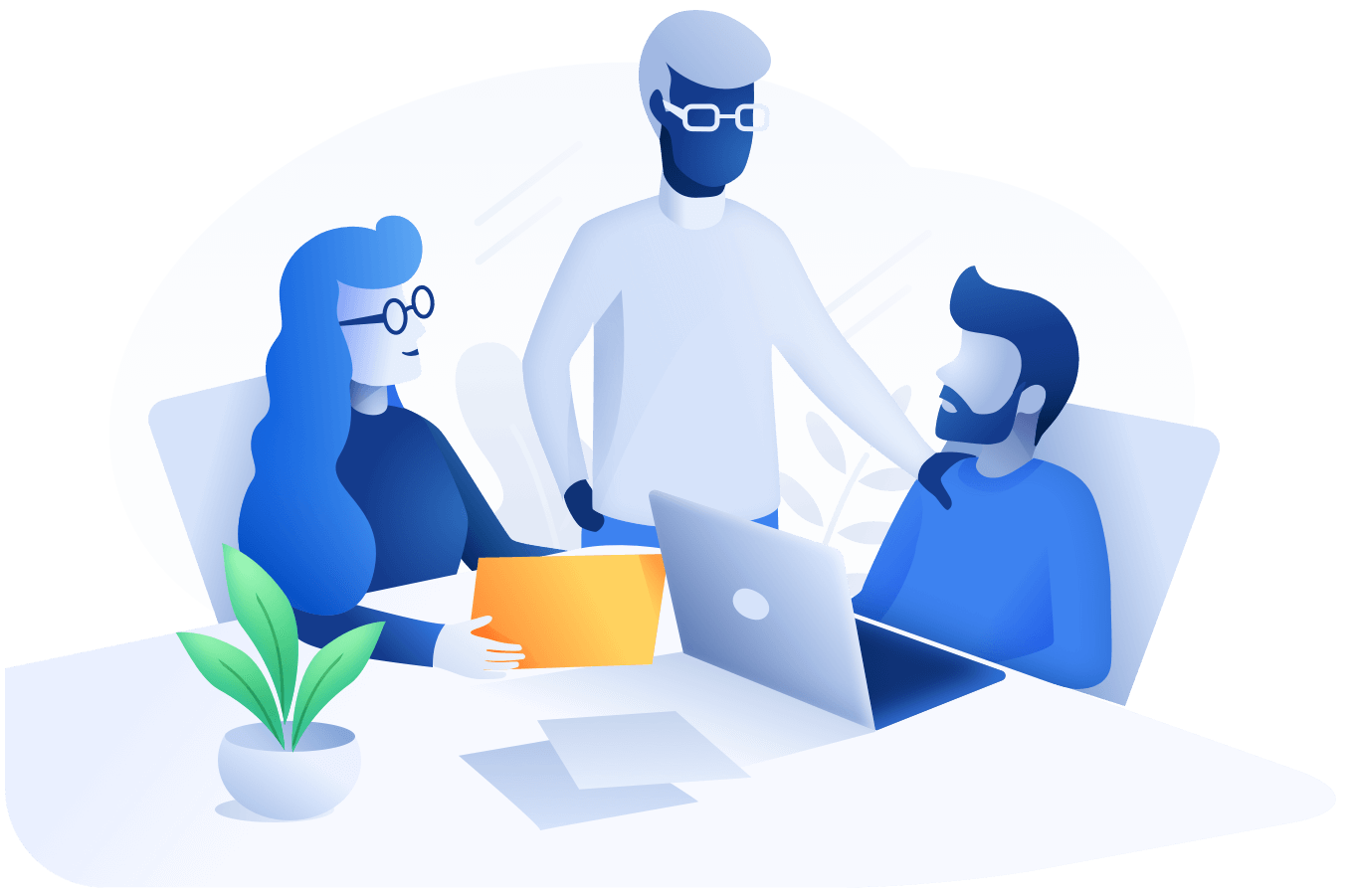 Transingenium consultants working with a client